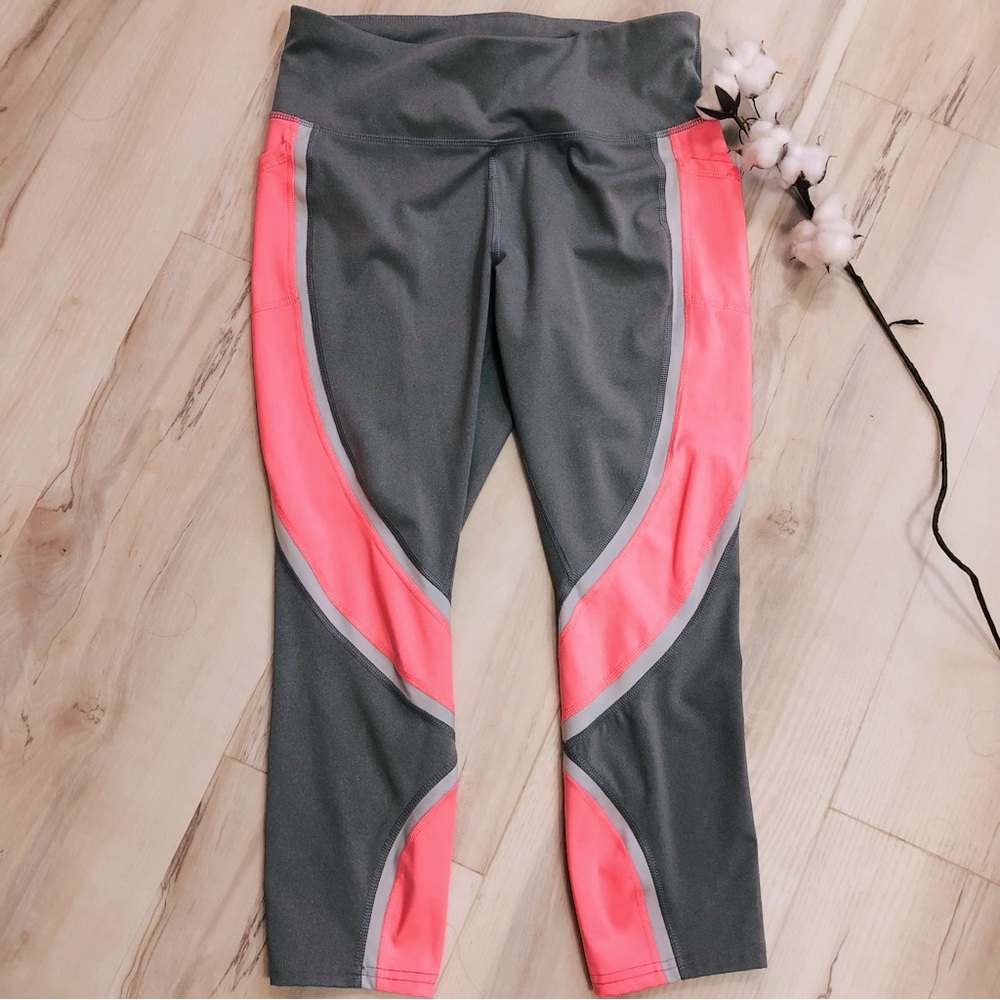 Gray and Pink Athletic Leggings